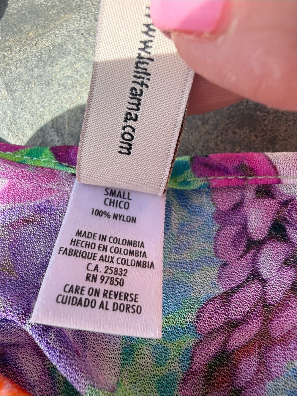 Luli Fama size SM coverup. Vibrant Floral Tunic Dress in Aqua & Purple - Picture 5 of 9